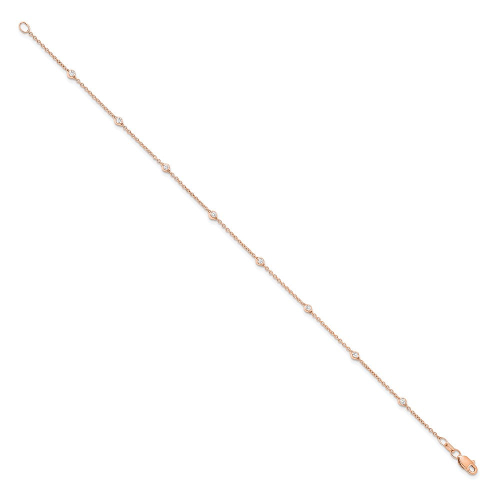 TO 14kr 1/6ct Lab Grown Diamond VS+ F+ Comp. 7 Station 7 inch Bracelet
