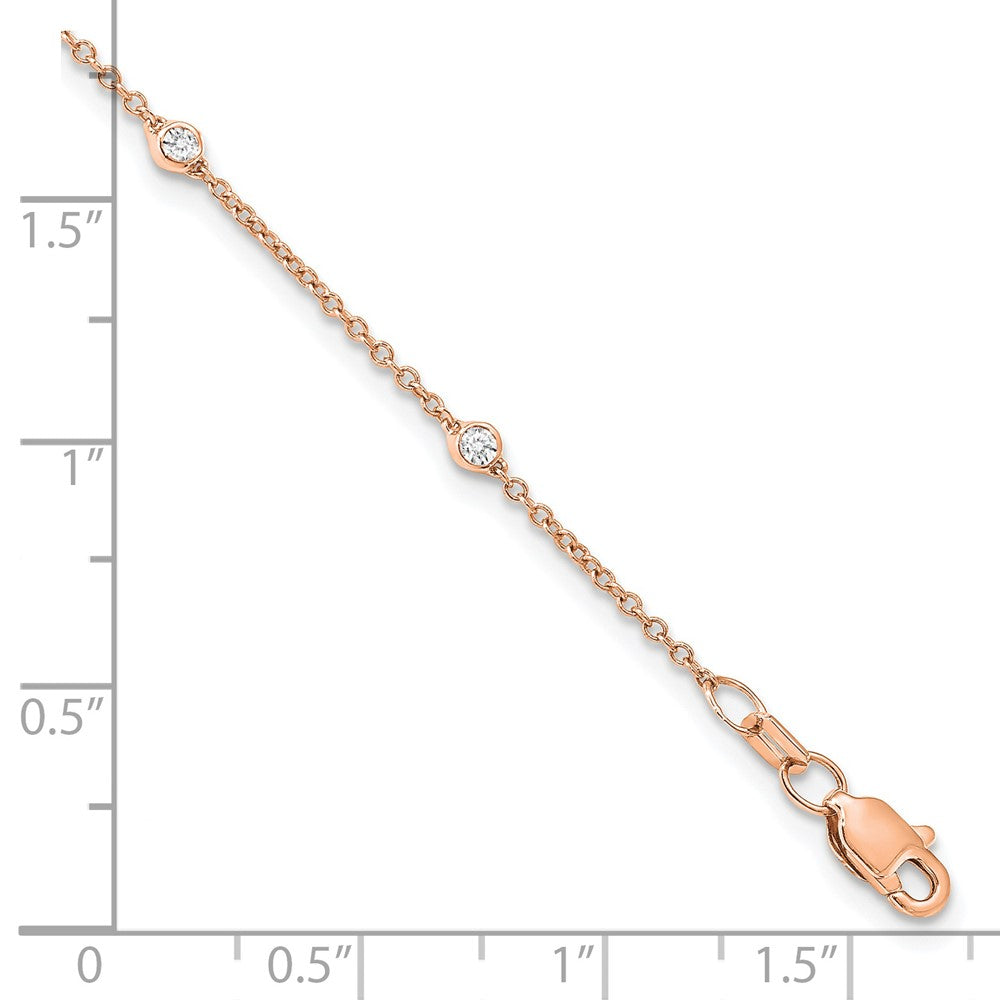 TO 14kr 1/6ct Lab Grown Diamond VS+ F+ Comp. 8 Station 8 inch Bracelet