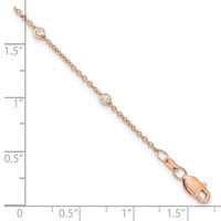 TO 14kr 1/6ct Lab Grown Diamond VS+ F+ Comp. 8 Station 8 inch Bracelet