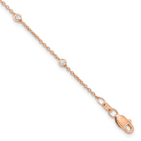 TO 14kr 1/6ct Lab Grown Diamond VS+ F+ Comp. 8 Station 8 inch Bracelet