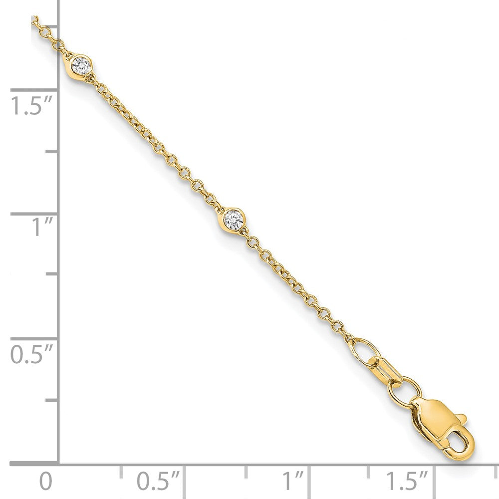 TO 14k 1/5ct Lab Grown Diamond VS+ F+ Comp. 9 Station 9 inch Bracelet