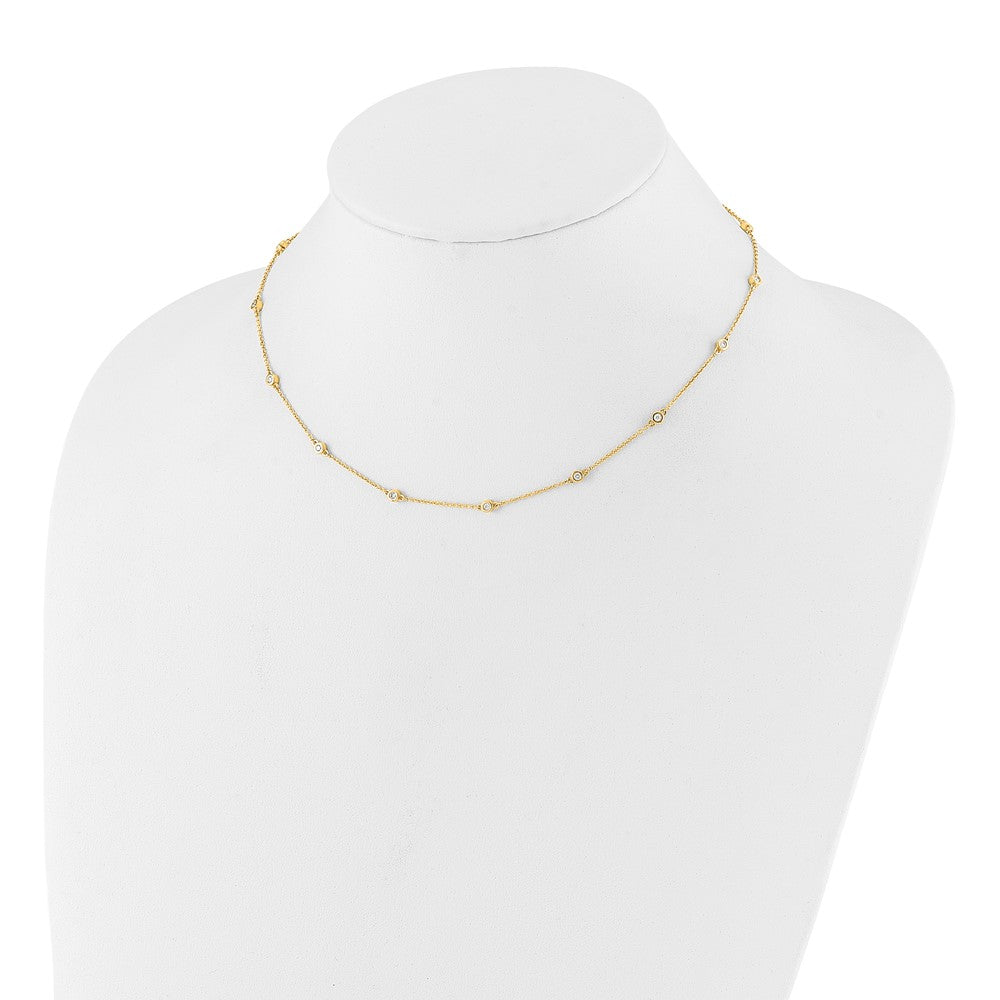 TO 14k 3/8ct Lab Grown Diamond VS+ F+ Comp. 16 Station 16 inch Necklace