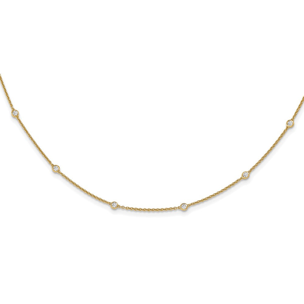 TO 14k 3/8ct Lab Grown Diamond VS+ F+ Comp. 16 Station 16 inch Necklace