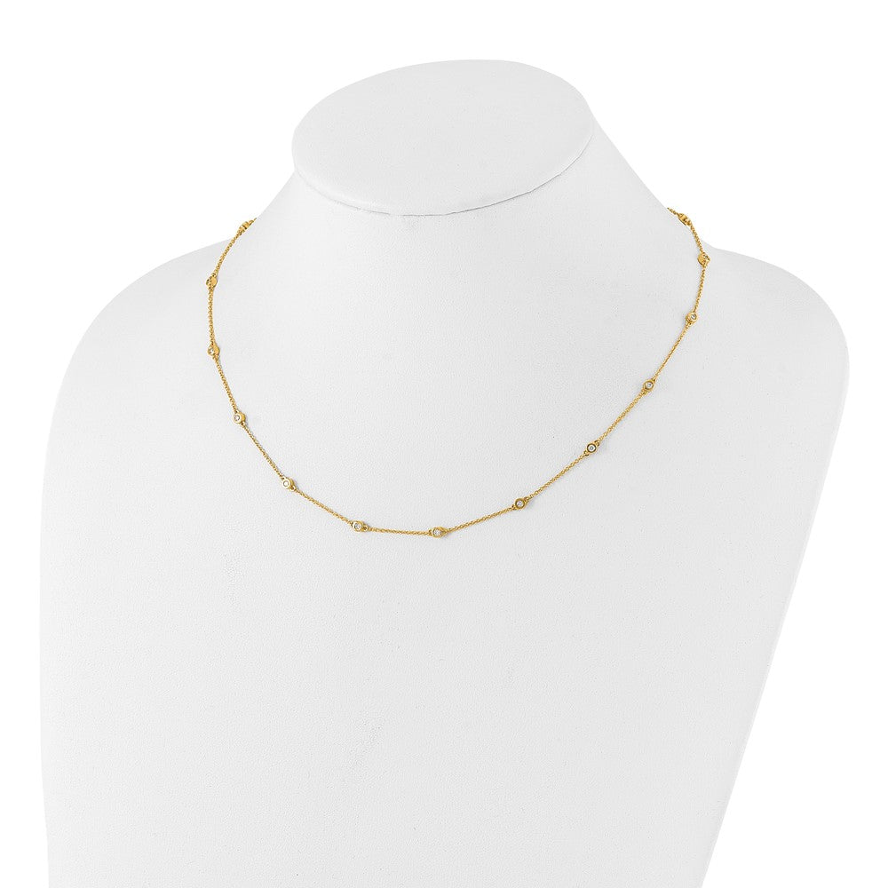 TO 14k 1/2ct Lab Grown Diamond VS+ F+ Comp. 18 Station 18 inch Necklace