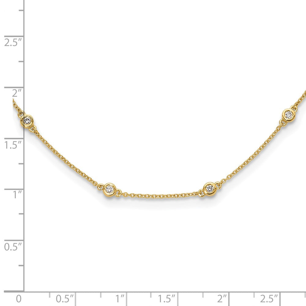 TO 14k 1/2ct Lab Grown Diamond VS+ F+ Comp. 18 Station 18 inch Necklace