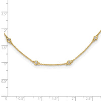 TO 14k 1/2ct Lab Grown Diamond VS+ F+ Comp. 18 Station 18 inch Necklace