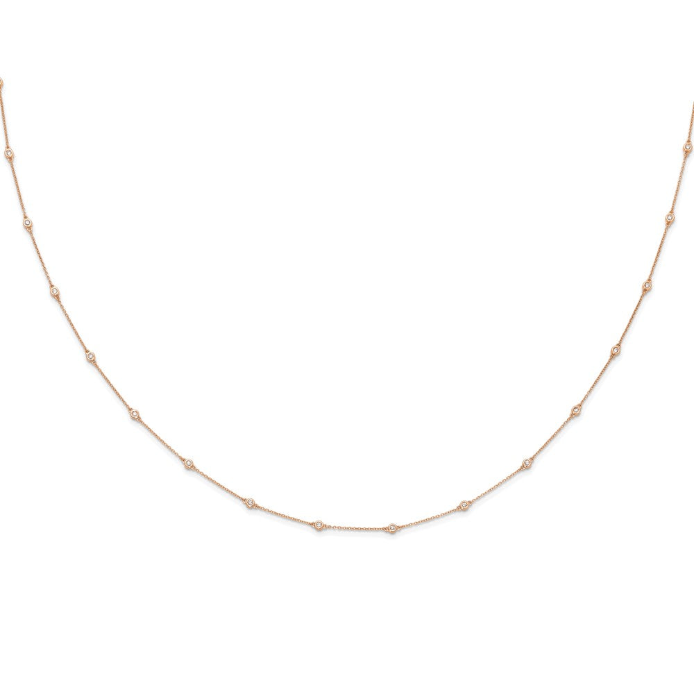 TO 14kr 1/2ct Lab Grown Diamond VS+ F+ Comp. 20 Station 20 inch Necklace