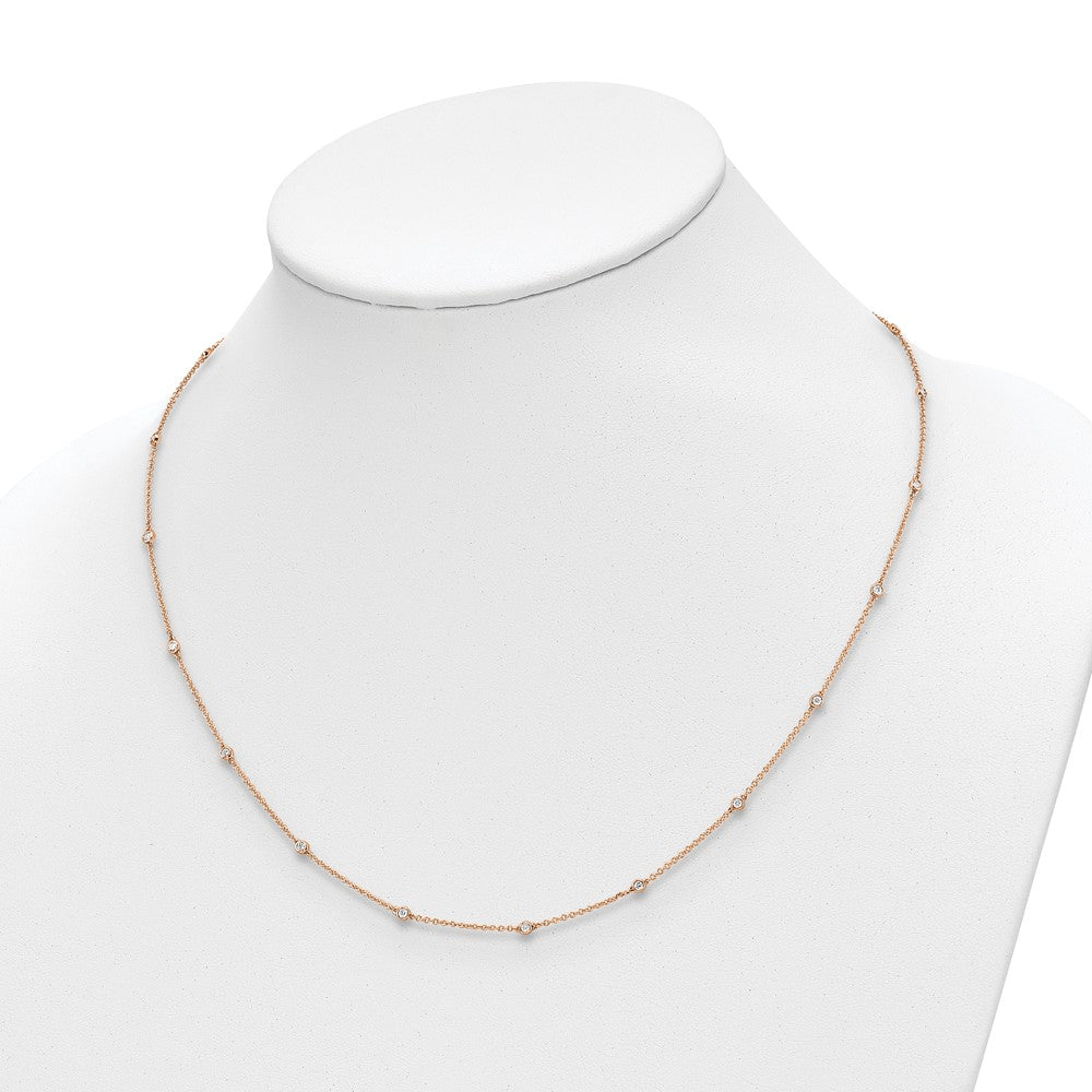 TO 14kr 1/2ct Lab Grown Diamond VS+ F+ Comp. 20 Station 20 inch Necklace