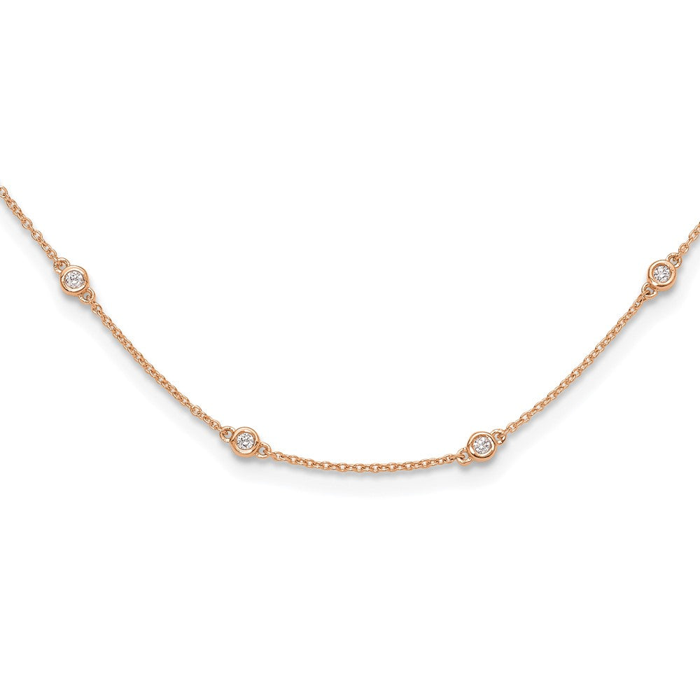 TO 14kr 1/2ct Lab Grown Diamond VS+ F+ Comp. 20 Station 20 inch Necklace