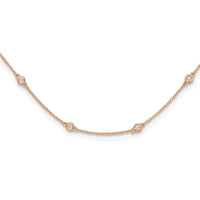 TO 14kr 1/2ct Lab Grown Diamond VS+ F+ Comp. 20 Station 20 inch Necklace