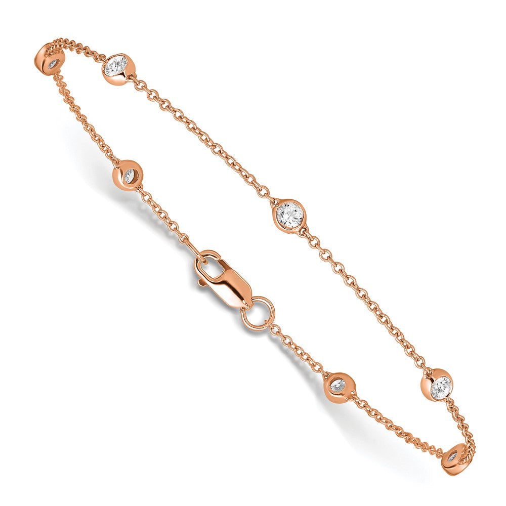 TO 14kr 3/8ct Lab Grown Diamond VS+ F+ Comp. 7 Station 7 inch Bracelet