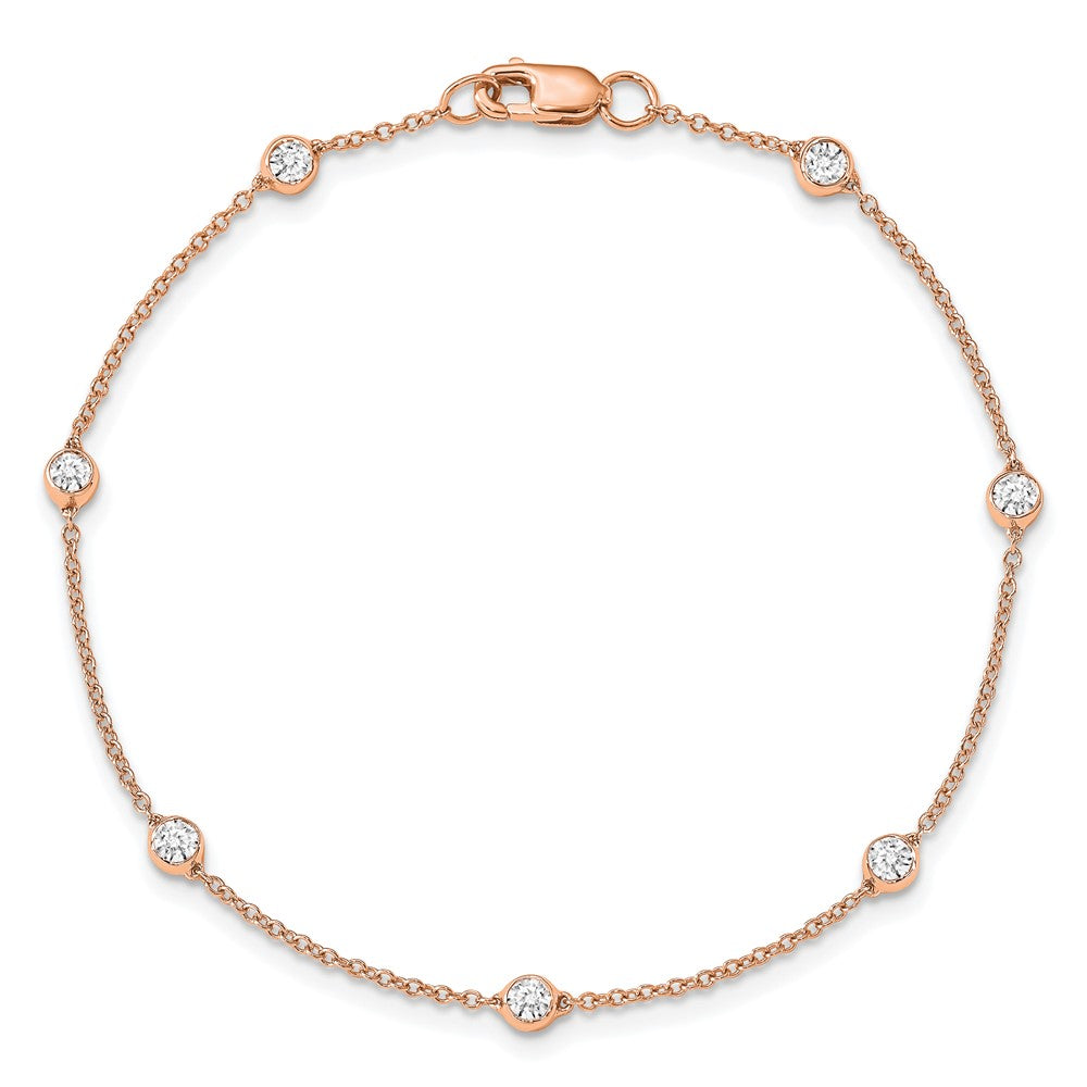 TO 14kr 3/8ct Lab Grown Diamond VS+ F+ Comp. 7 Station 7 inch Bracelet