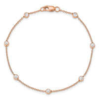 TO 14kr 3/8ct Lab Grown Diamond VS+ F+ Comp. 7 Station 7 inch Bracelet