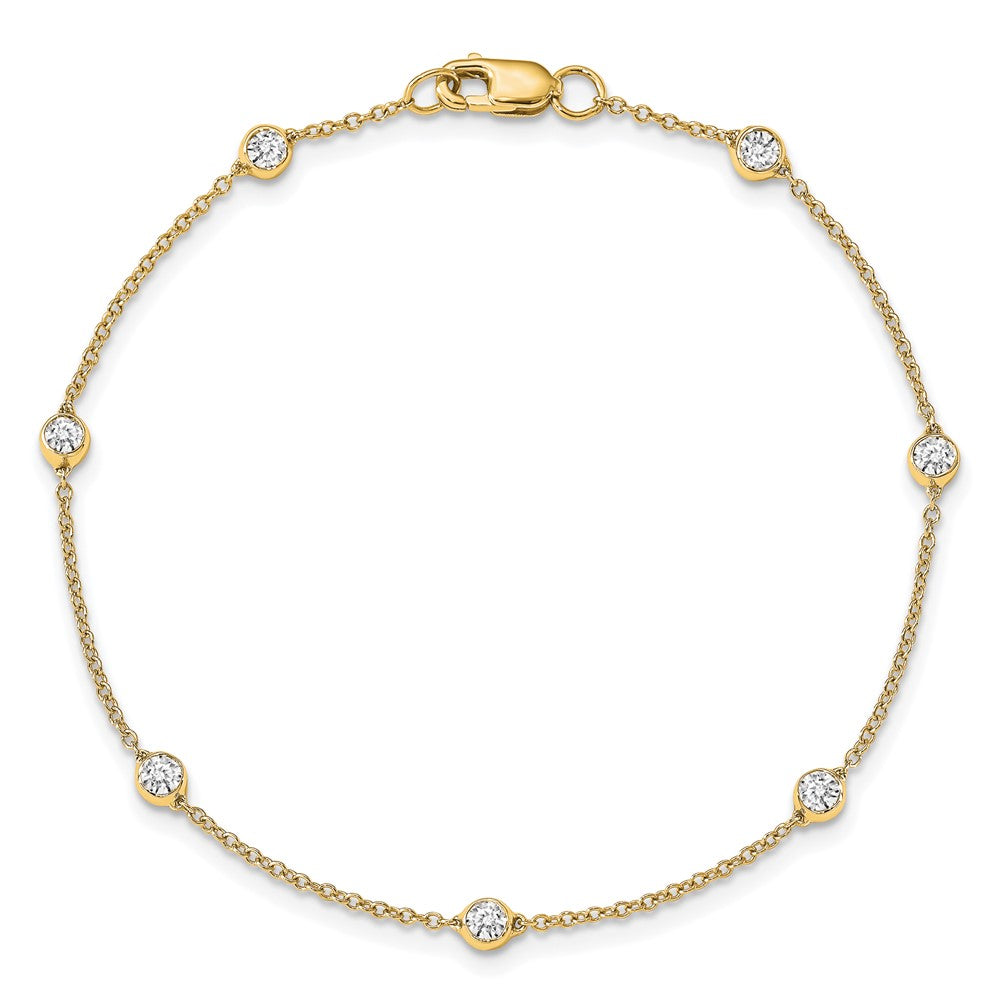 TO 14k 3/8ct Lab Grown Diamond VS+ F+ Comp. 7 Station 7 inch Bracelet