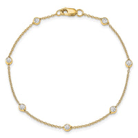 TO 14k 3/8ct Lab Grown Diamond VS+ F+ Comp. 7 Station 7 inch Bracelet