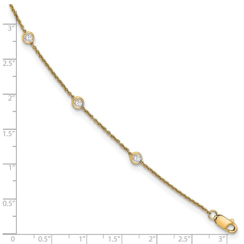 TO 14k 3/8ct Lab Grown Diamond VS+ F+ Comp. 7 Station 7 inch Bracelet
