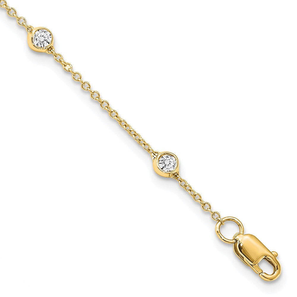 TO 14k 3/8ct Lab Grown Diamond VS+ F+ Comp. 7 Station 7 inch Bracelet