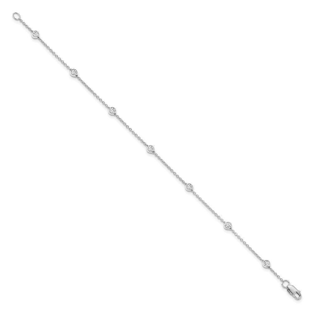 TO 14kw 1/2ct Lab Grown Diamond VS+ F+ Comp. 8 Station 8 inch Bracelet