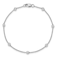 TO 14kw 1/2ct Lab Grown Diamond VS+ F+ Comp. 8 Station 8 inch Bracelet