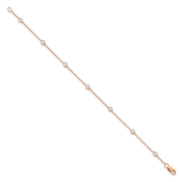 TO 14kr 1/2ct Lab Grown Diamond VS+ F+ Comp. 9 Station 9 inch Bracelet