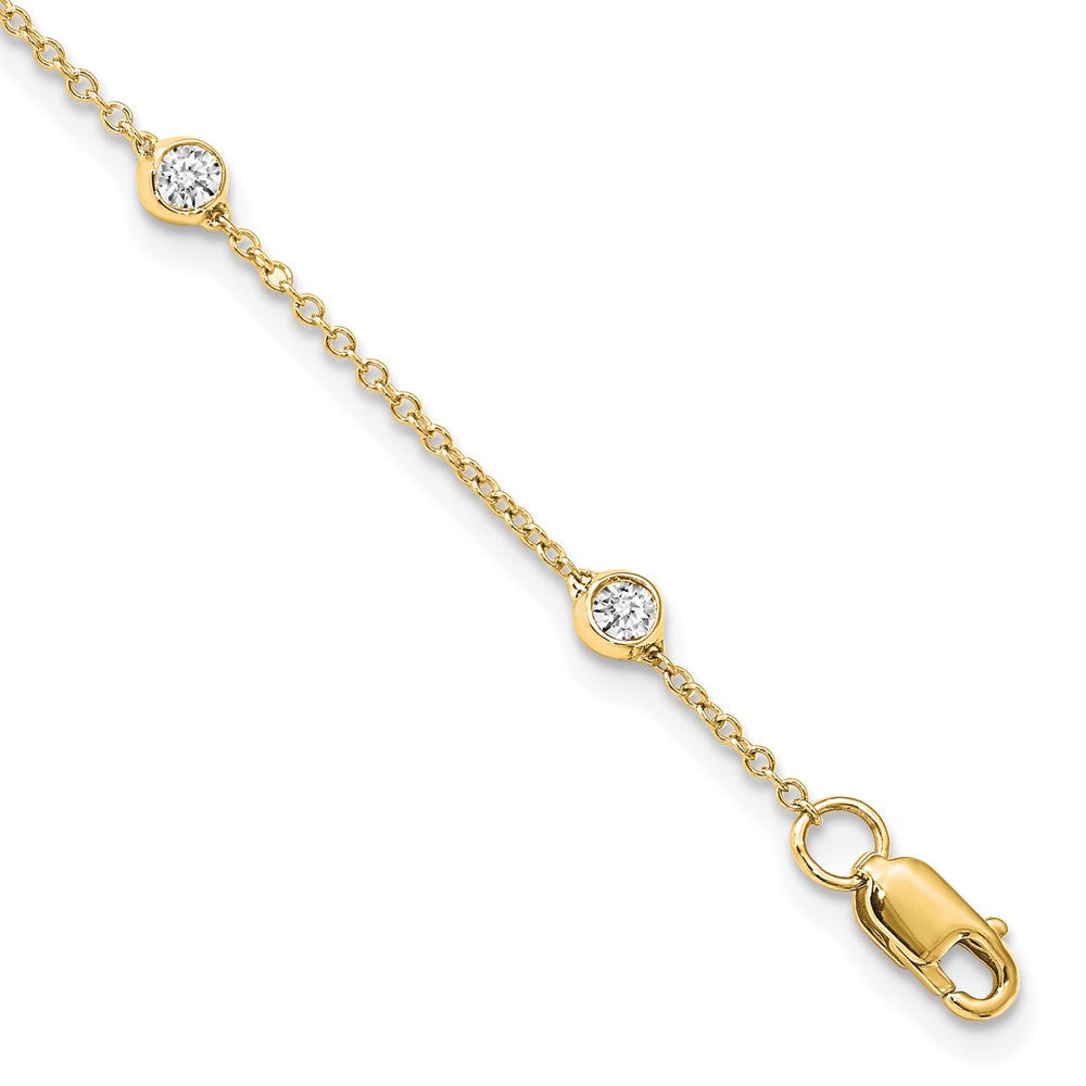 TO 14k 1/2ct Lab Grown Diamond VS+ F+ Comp. 8 Station 9 inch Bracelet