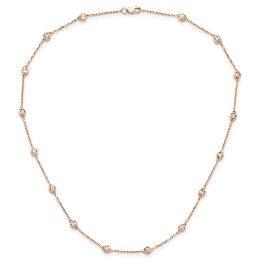 TO 14kr 1ct Lab Grown DIA. VS+ F+ Comp. 16 Station 16 inch Necklace