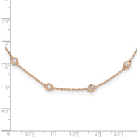 TO 14kr 1ct Lab Grown DIA. VS+ F+ Comp. 16 Station 16 inch Necklace