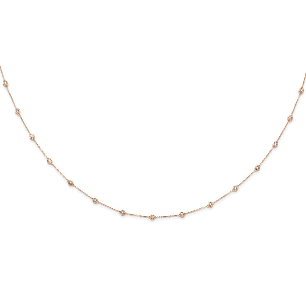 TO 14kr 1 1/6ct Lab Grown DIA. VS+ F+ Comp. 18 Station 18 inch Necklace