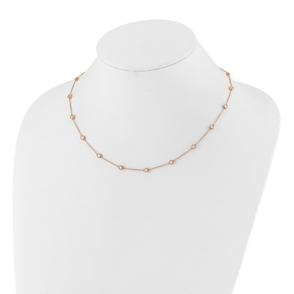 TO 14kr 1 1/6ct Lab Grown DIA. VS+ F+ Comp. 18 Station 18 inch Necklace