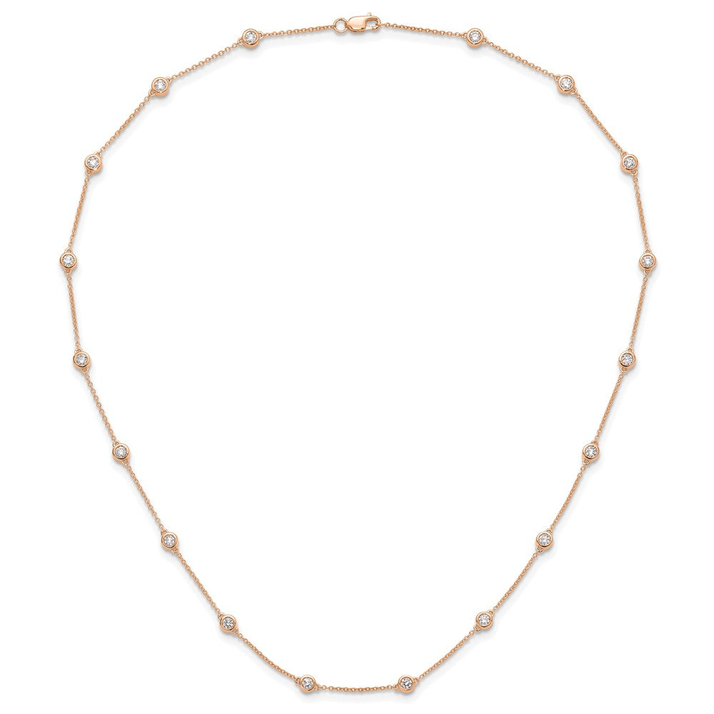 TO 14kr 1 1/6ct Lab Grown DIA. VS+ F+ Comp. 18 Station 18 inch Necklace