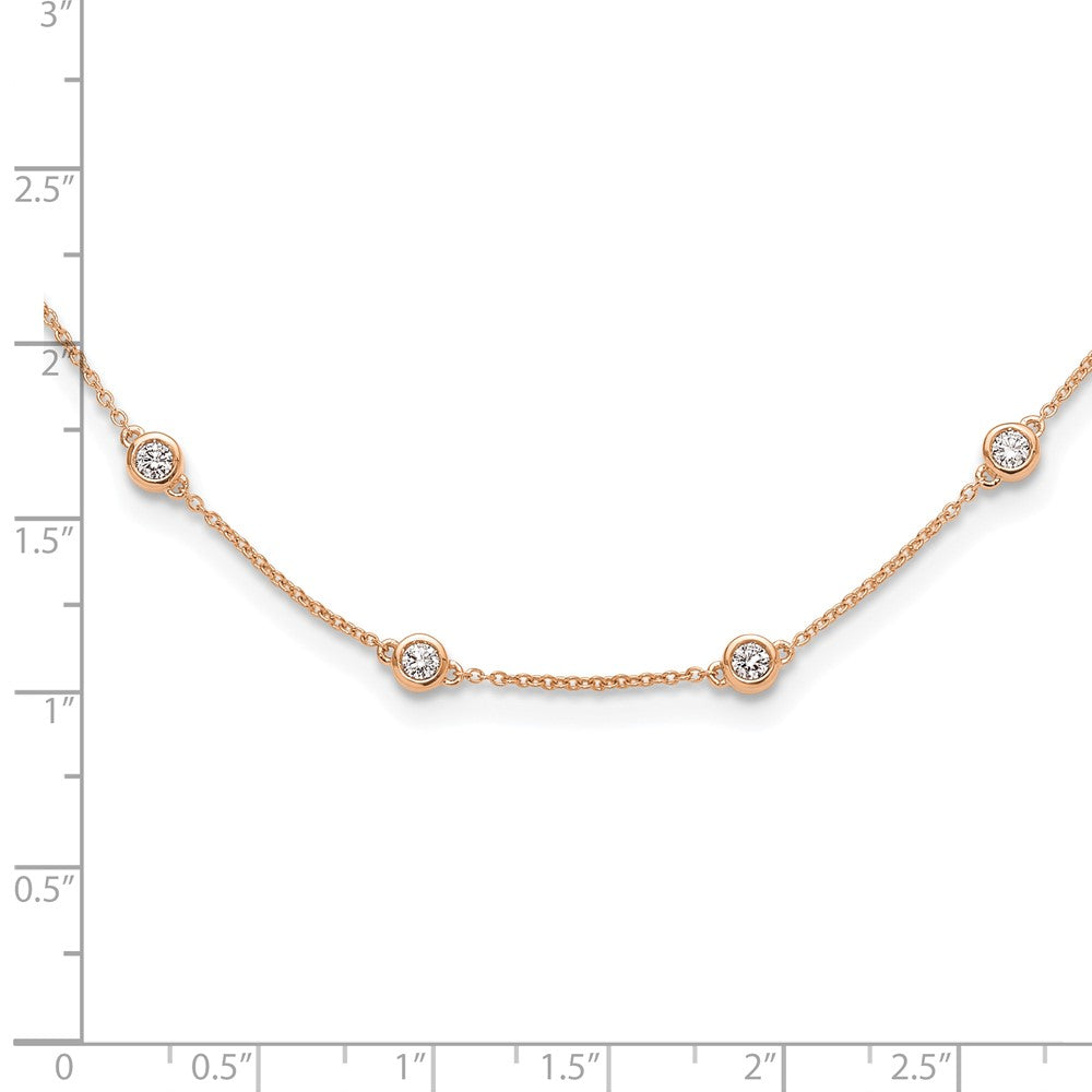 TO 14kr 1 1/6ct Lab Grown DIA. VS+ F+ Comp. 18 Station 18 inch Necklace