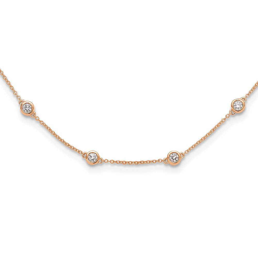 TO 14kr 1 1/6ct Lab Grown DIA. VS+ F+ Comp. 18 Station 18 inch Necklace