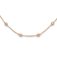 TO 14kr 1 1/6ct Lab Grown DIA. VS+ F+ Comp. 18 Station 18 inch Necklace