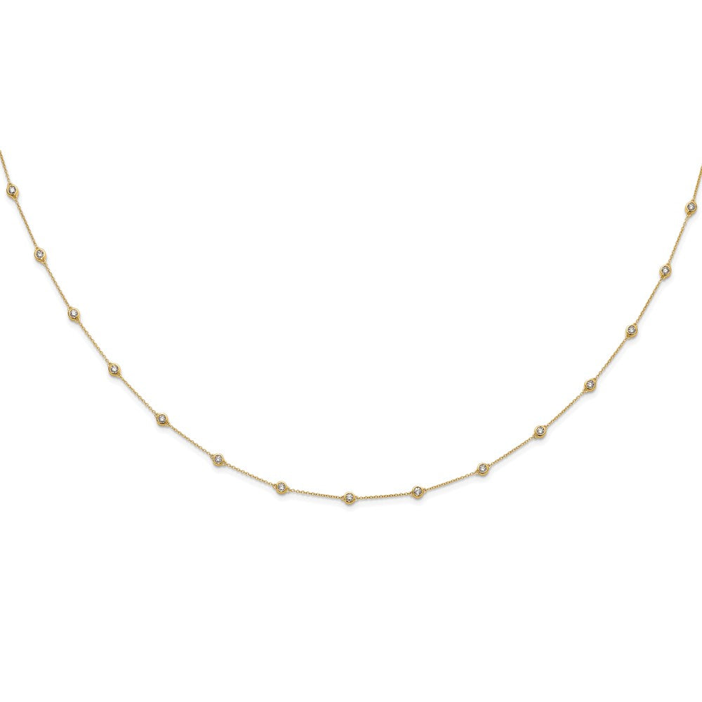 TO 14k 1 1/6ct Lab Grown DIA. VS+ F+ Comp. 18 Station 18 inch Necklace