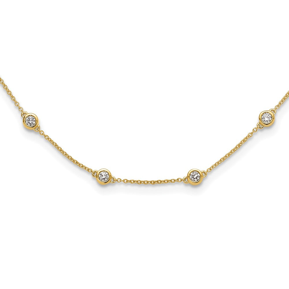 TO 14k 1 1/6ct Lab Grown DIA. VS+ F+ Comp. 18 Station 18 inch Necklace