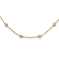 TO 14k 1 1/6ct Lab Grown DIA. VS+ F+ Comp. 18 Station 18 inch Necklace