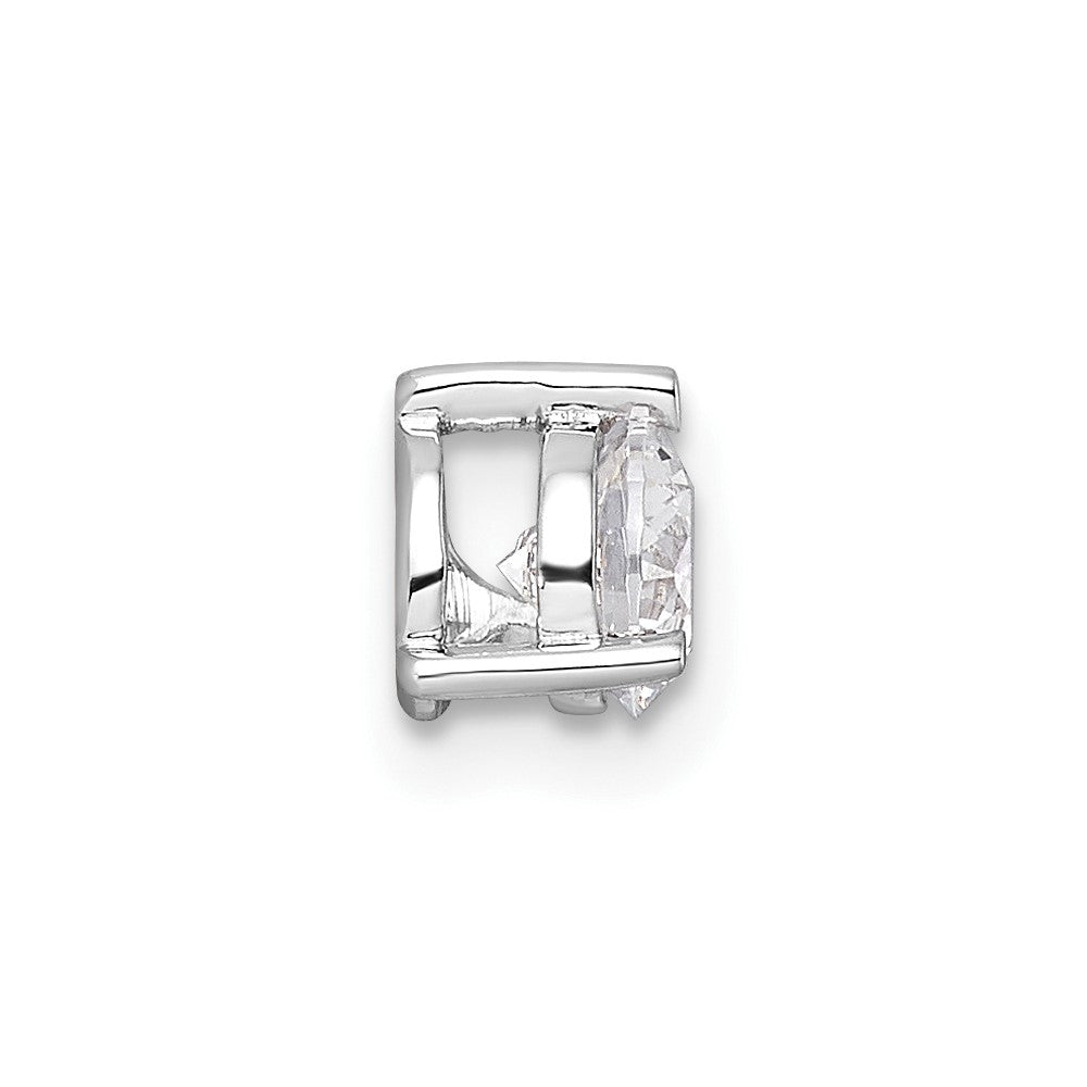 14k White Gold 1/2 ct Lab Grown Diamond VS/SI+ G+ Comp 3 Prong Chain Slide