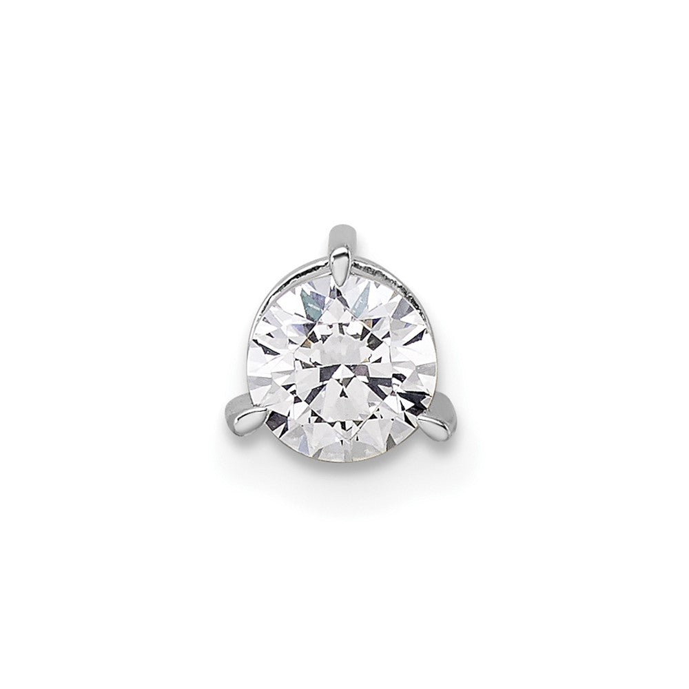 14k White Gold 1/2 ct Lab Grown Diamond VS/SI+ G+ Comp 3 Prong Chain Slide