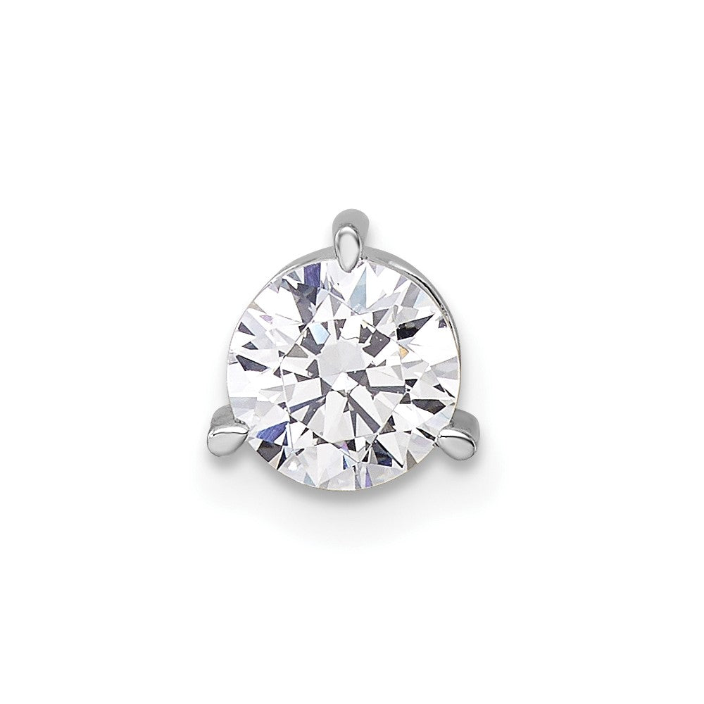 14k White Gold 3/4 ct Lab Grown Diamond VS/SI+ G+ Comp 3 Prong Chain Slide