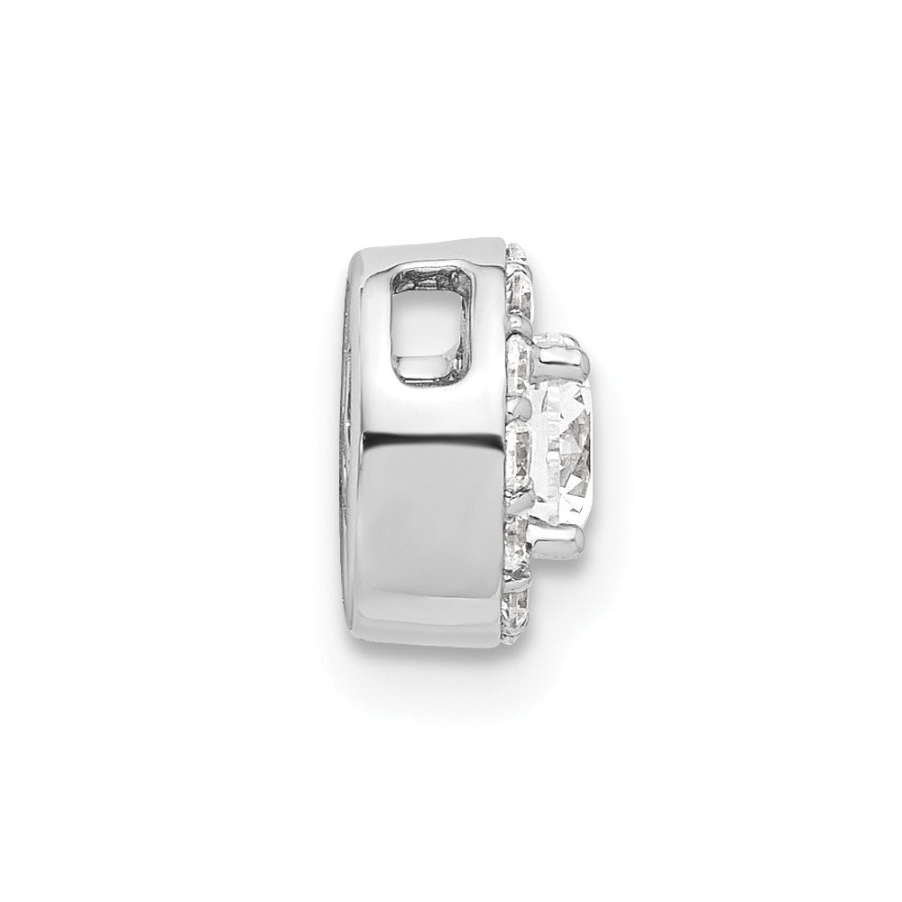 14kw 1/2ct Lab Grown Diamond VS/SI+ G+ Comp Halo Chain Slide Pendant