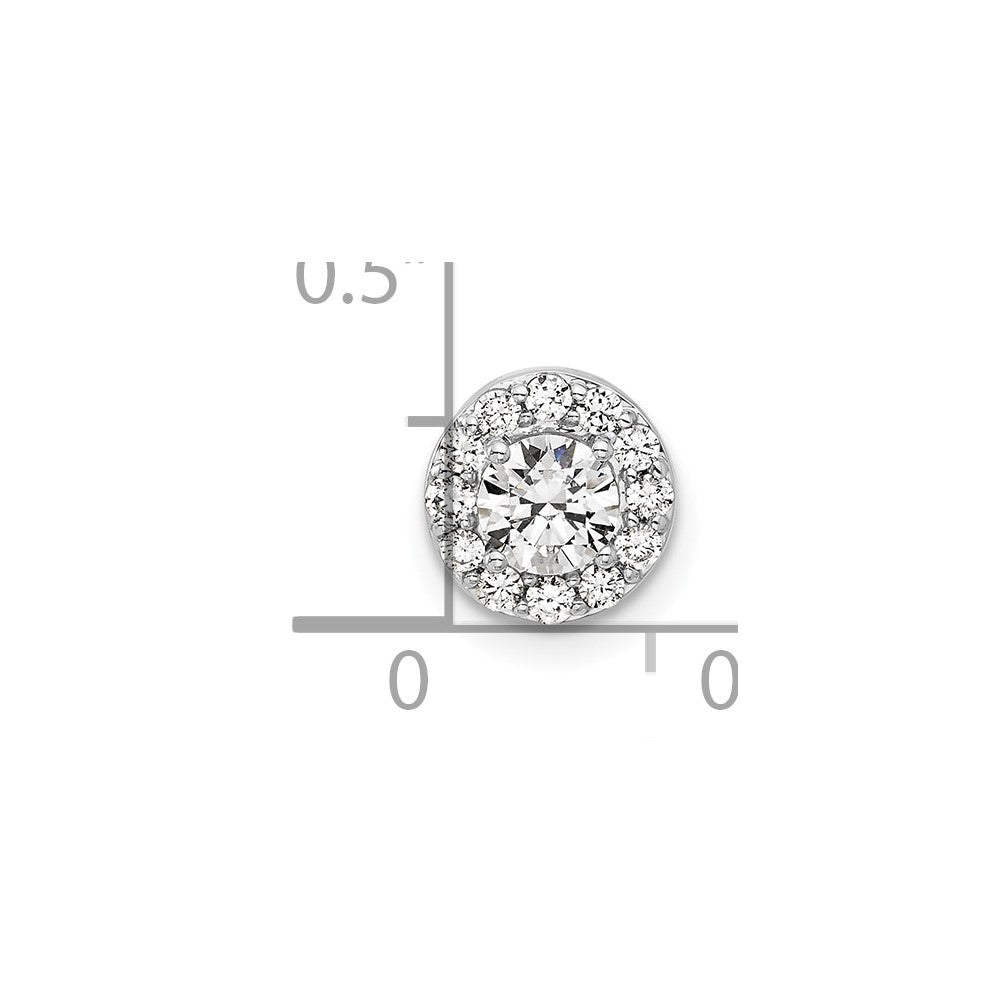 14kw 1/2ct Lab Grown Diamond VS/SI+ G+ Comp Halo Chain Slide Pendant