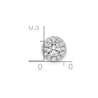 14kw 1/2ct Lab Grown Diamond VS/SI+ G+ Comp Halo Chain Slide Pendant