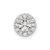14kw 1/2ct Lab Grown Diamond VS/SI+ G+ Comp Halo Chain Slide Pendant