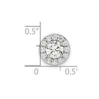 14kw 1ct Lab Grown Diamond VS/SI+ G+ Comp Halo Chain Slide Pendant
