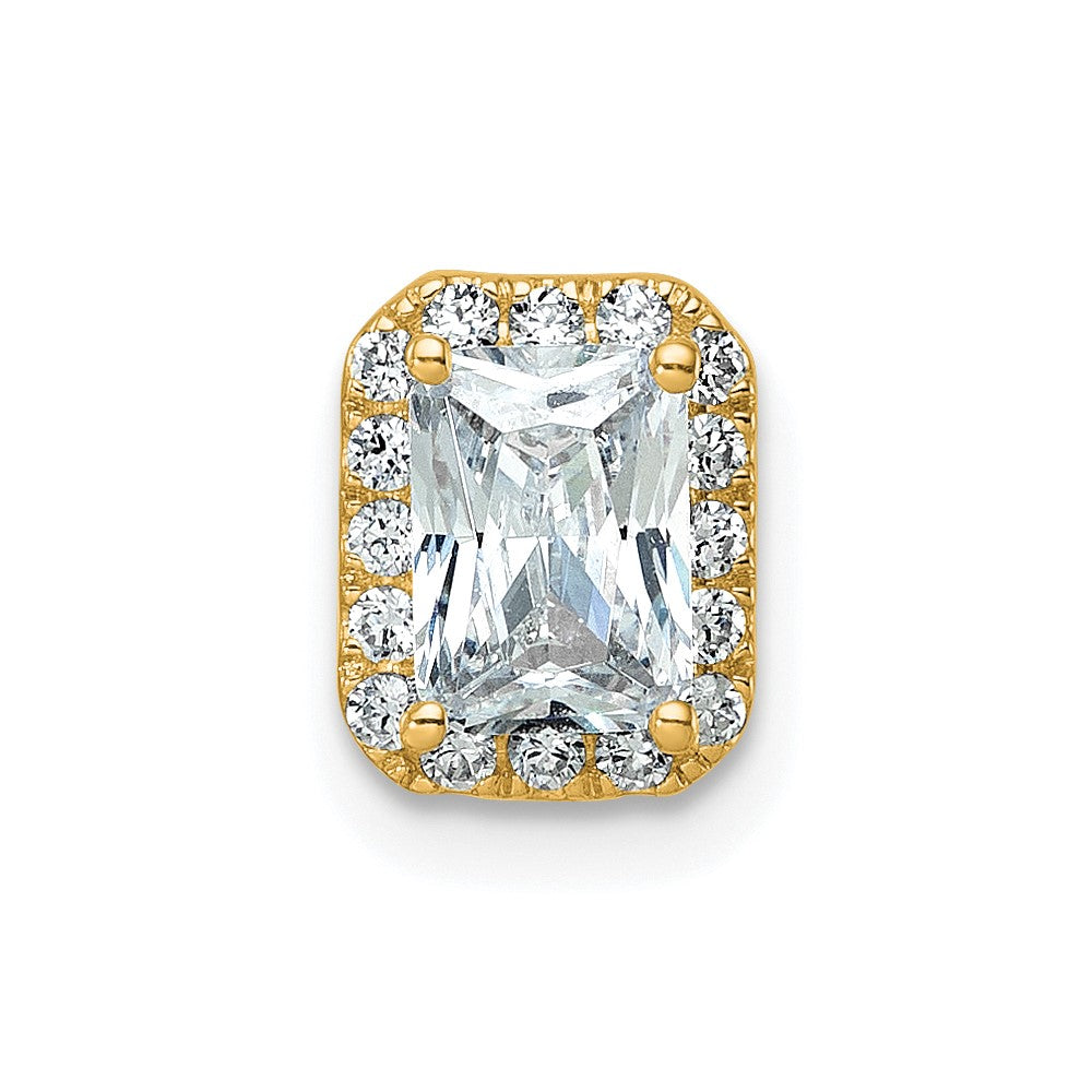 14k 1 1/5ct Cert Lab Grown Dia VS/SI+ G+ Radiant Comp 18in Halo Necklace