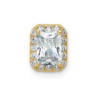 14k 1 1/5ct Cert Lab Grown Dia VS/SI+ G+ Radiant Comp 18in Halo Necklace