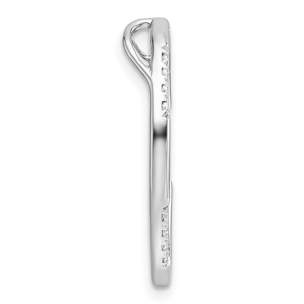 14kw 1/8ct Lab Grown Diamond VS/SI+ G+ Comp Oval Chain Slide Pendant