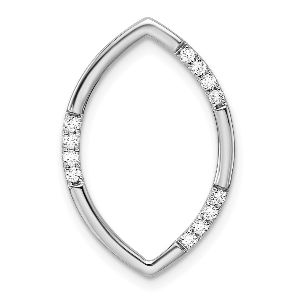 14kw 1/8ct Lab Grown Diamond VS/SI+ G+ Comp Oval Chain Slide Pendant