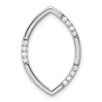 14kw 1/8ct Lab Grown Diamond VS/SI+ G+ Comp Oval Chain Slide Pendant