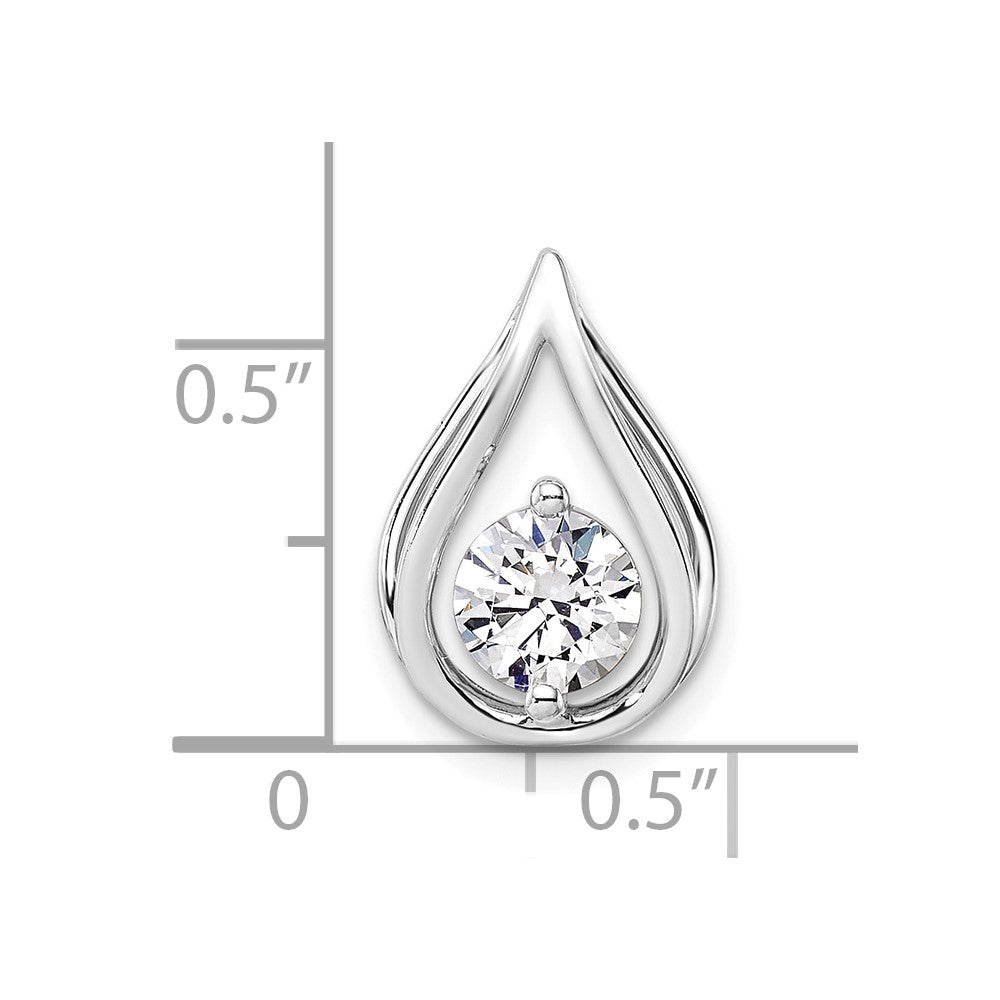 14kw 3/4ct Lab Grown Diamond VS/SI+ G+ Comp Teardrop Chain Slide